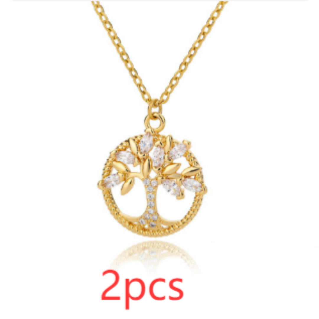 Tree Of Life Necklace Rhinestone Chain Pendant Jewelry Birthday Party Valentine's Day Gifts