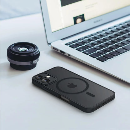 Luxury Magnetic Matte Translucent Armor Shockproof Case For iPhone 11 12 13 14 15 16 For Magsafe Wireless Charge Cover